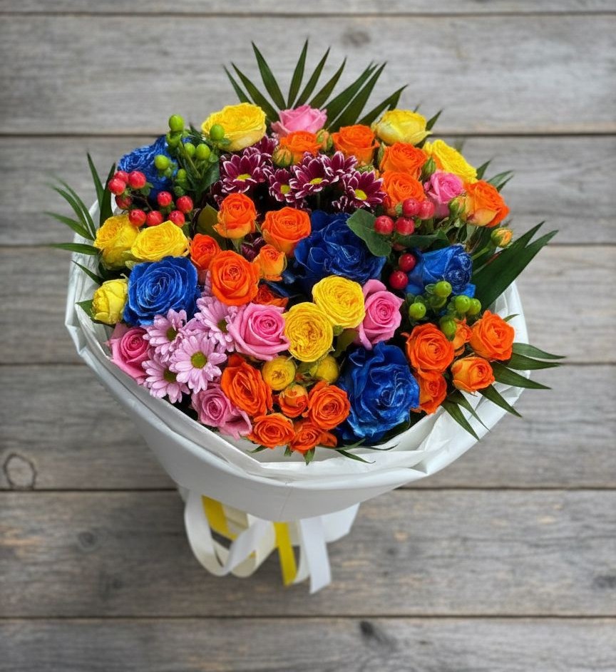 Букет цветов из: Розы и Хризантемы в Шумячи