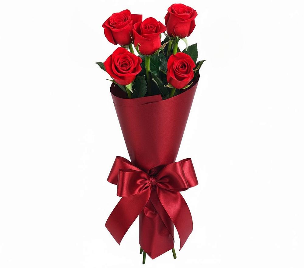 Букет 5 Красных роз Эдлесс Лав в Шумячи