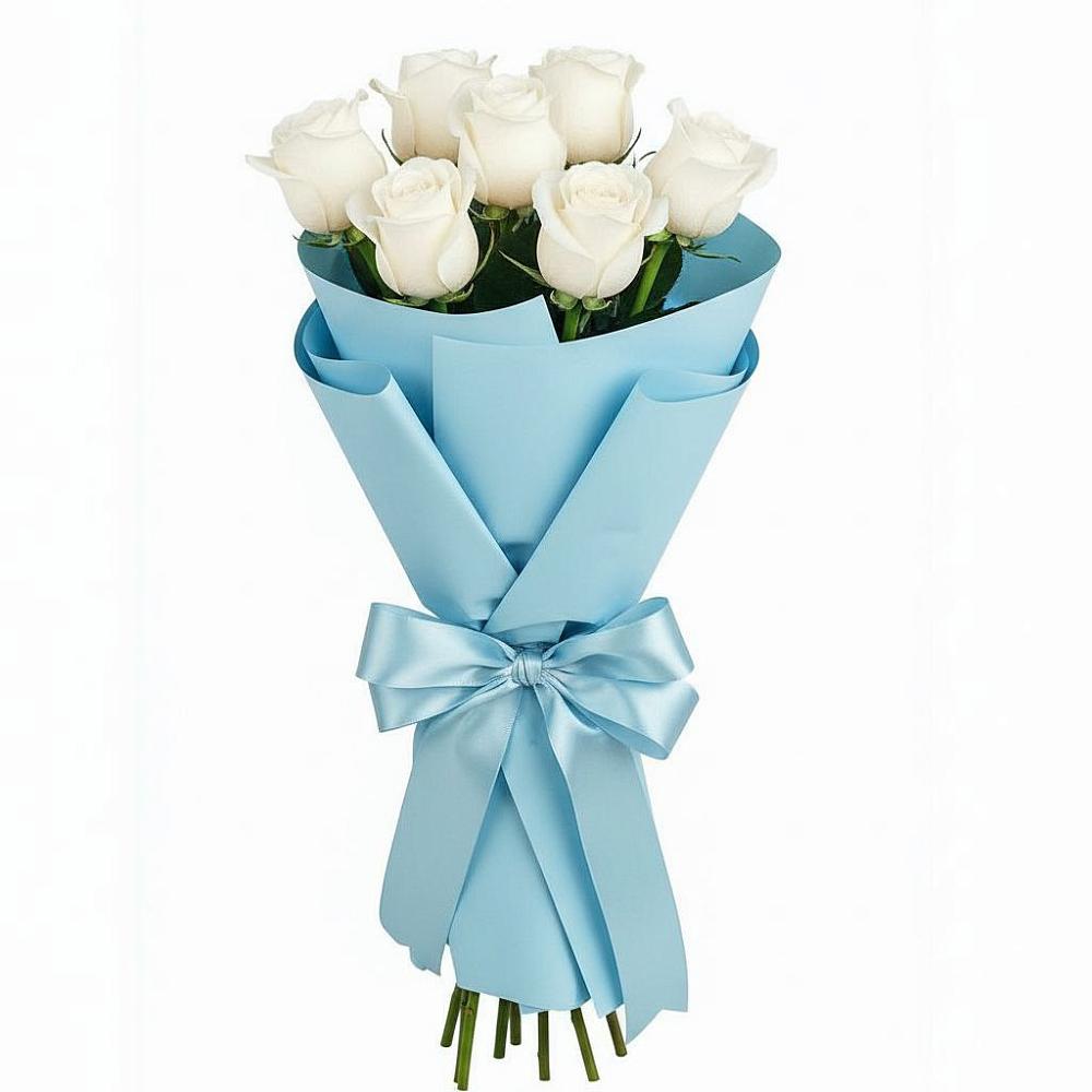Букет 7 белых роз Проуд в Шумячи