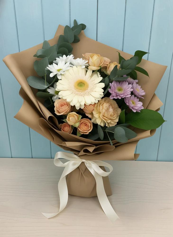 Букет цветов из: Герберы и Хризантемы в Шумячи