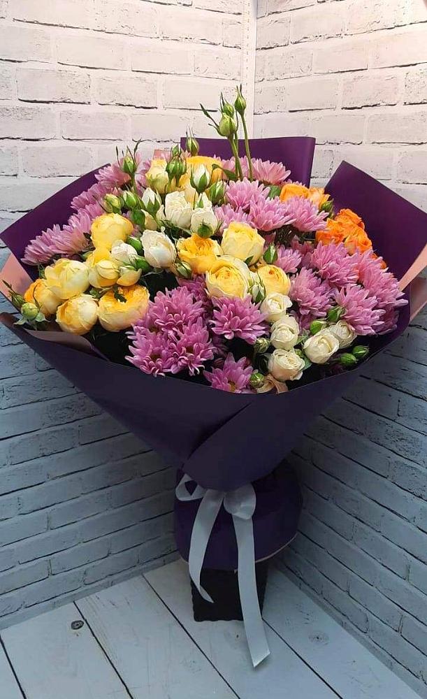 Букет цветов из: Хризантемы и Розы в Шумячи