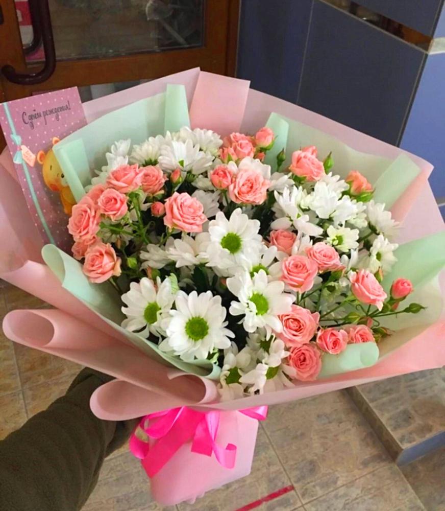 Букет цветов из: Розы и Хризантемы в Шумячи