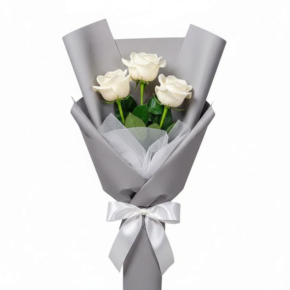 Букет 3 белые розы в Шумячи