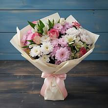 Букет цветов из:  Хризантемы, Альстромерии и Розы в Шумячи