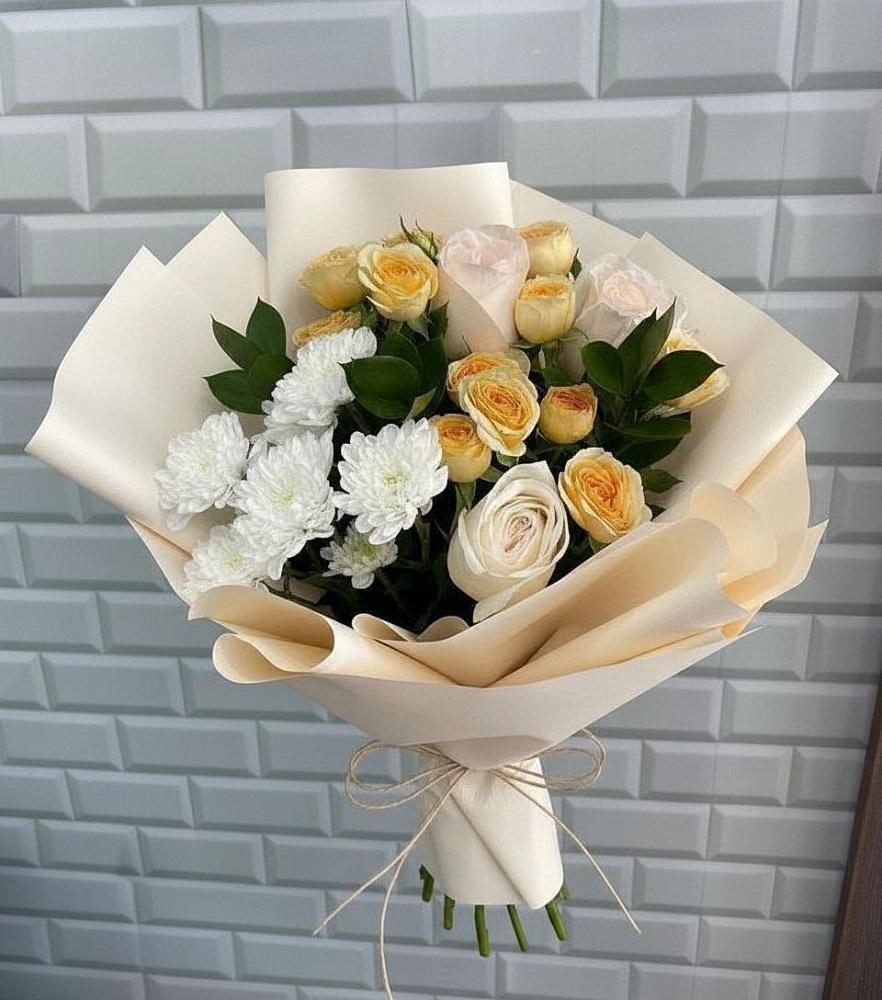 Букет цветов из: Розы и Хризантемы в Шумячи