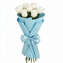 Букет 7 белых роз Проуд в Шумячи