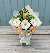 Букет цветов из:  Герберы, Розы и Хризантемы в Шумячи