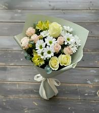 Букет цветов из:  Альстромерии, Розы и Хризантемы в Шумячи
