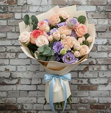 Букет цветов из:  Розы, Лизиантусы и Гвоздики #REPLACE_PRED# Шумячи