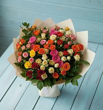 Букет Микс из разноцветных кустовых роз #REPLACE_PRED# Шумячи